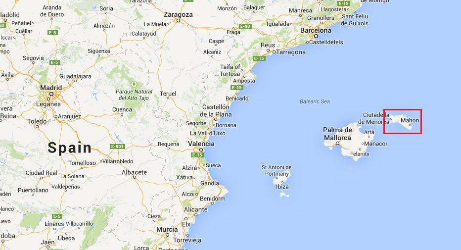 Kaart Minorca